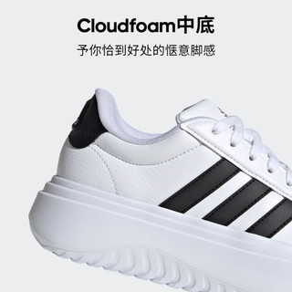 adidas GRAND COURT PLATFORM网球厚底增高鞋女子阿迪达斯 白色/黑色 39(240mm)