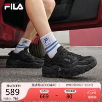 FILA 斐乐掠夺者2男鞋跑步鞋2024春季老爹鞋时尚复古运动鞋 黑/锻铁-BF（补货） 40.5