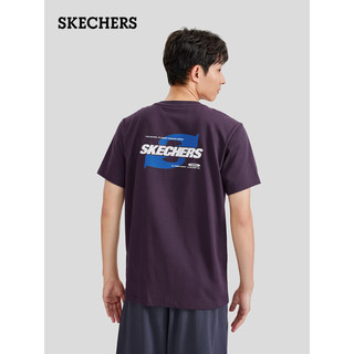 斯凯奇（Skechers）男女同款T恤L224U039 梅紫红/02JB L