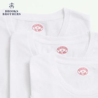 布克兄弟（BrooksBrothers）早春24男士简约轻薄圆领短袖T恤三件装 1001-白色 XL