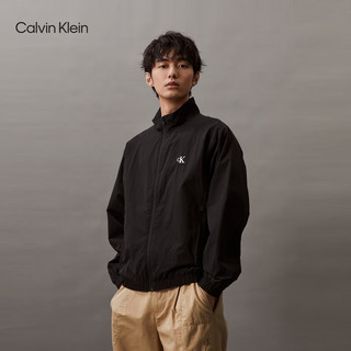 卡尔文·克莱恩 Calvin Klein Jeans24春夏男士户外休闲简约刺绣立领夹克外套J325905 BEH-太空黑 S