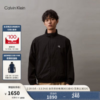 卡尔文·克莱恩 Calvin Klein Jeans24春夏男士户外休闲简约刺绣立领夹克外套J325905 BEH-太空黑 S