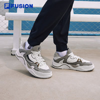 FILA 斐乐 FUSION斐乐潮牌男鞋50-50场下滑板鞋2024春季休闲运动鞋 雪白/象灰-SE 43