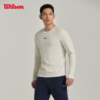 威尔胜（Wilson）24年春季针织长袖上衣弹力宽松男款运动休闲长袖开衫 WM20001412LKC-石头色 170/92A/S