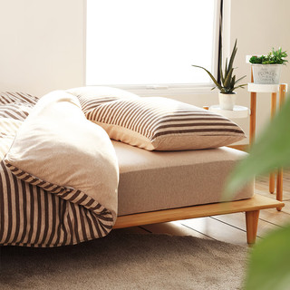 8H 四件套 纯棉床上用品单 被套床单 天竺棉针织件被枕套 深秋绿 1.8米(床尺寸)
