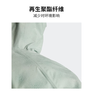 adidas抗风透湿防水户外运动连帽冲锋衣男阿迪达斯TERREX 银灰绿 A/M