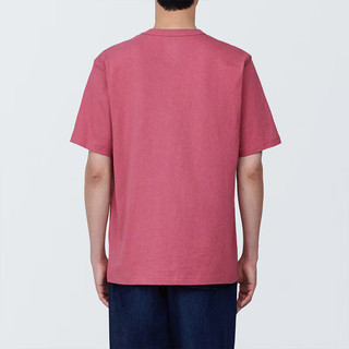 无印良品MUJI 男式 水洗 粗棉线 圆领短袖T恤 男士打底衫男款 AB1MFA4S 红色 XL (180/104A)