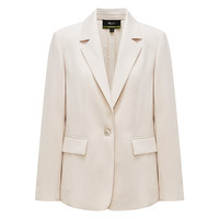 G2000【可机洗】G2000女装SS24商场柔软舒适质感宽松正装西服外套 提花-米白色休闲西装27寸 38