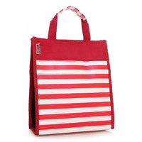 斯莫尔315红色彩条竖式手提公文包文件袋手提袋学生包旅行包