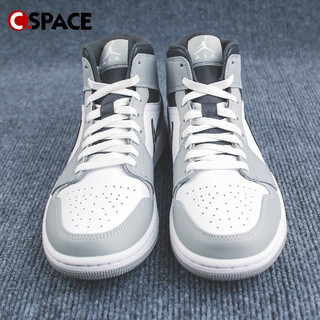 AIR JORDAN Cspace P26 Air Jordan 1 Mid AJ1 灰白黑 复古 篮球鞋554724-078