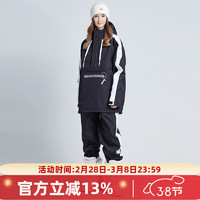 DOOK SNOW2023滑雪服套装滑雪装备男女户外单板双板雪服滑雪服户外 黑色（女） S