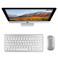 AJIUYU 蓝牙键盘适用iMac电脑键盘iMac Pro无线键盘鼠标套装办公游戏键盘轻薄出差便携 银灰白  Mac Pro
