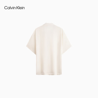 Calvin Klein内衣24春夏女士简约贴袋纯色纽扣翻领短袖家居睡衣QS7113 F32-玛瑙白 XS