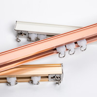 众华 窗帘窗纱搭配用静音太空铝合金滑轮轨道高承重配件单双直轨