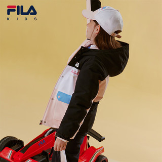 FILA【新雪丽绒】斐乐童装2024春中大童女童连帽外套两件套潮 传奇蓝-NV 130cm