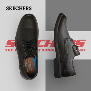 SKECHERS 斯凯奇 耐磨缓震健步鞋软底商务休闲户外简约百搭皮鞋 438-BBK全黑色 40