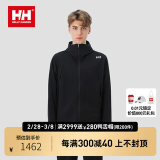 HELLY HANSEN, HH24夏男款高倍防晒UPF100+ 轻盈透气凉感可打包梭织防晒衣夹克 黑色 M