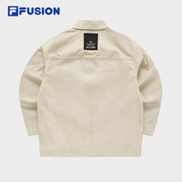 FILA FUSION斐乐潮牌梭织外套女2024春季复古中长款宽松上衣 莫哈韦砂色-LK 165/84A/M