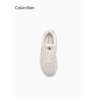 Calvin Klein【】 Jeans24春夏女撞色鞋尾压印厚底小白鞋YW01410 01W-月光白/太空黑 39