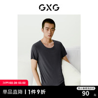 GXG男士睡衣T恤无痕短袖家居服运动打底衫2024春夏 深灰色 165/S