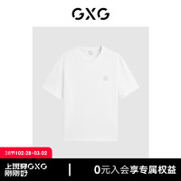 GXG男装 白色简约设计圆领短袖T恤24年夏G24X442019 白色1 165/S