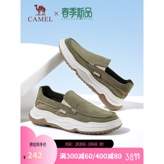 骆驼（CAMEL）2024春季透气耐磨鞋面帆布鞋轻便灵活舒适休闲鞋 G14S391175 墨绿 43