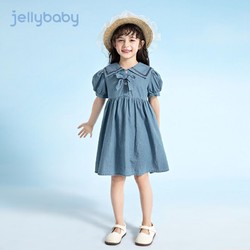 JELLYBABY 杰里贝比女孩夏天裙子1-7岁中大童夏装纯棉女童连衣裙儿童牛仔裙