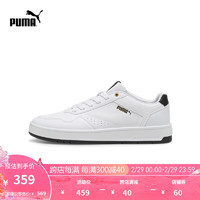 彪马（PUMA） 男女同款复古休闲鞋 COURT CLASSIC 395018 白-黑色-金色-07 42