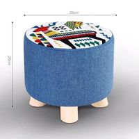 百裕达小凳子家用时尚创意圆凳沙发凳实木矮凳客厅布艺墩子换鞋凳小板凳 梅花鹿-25高(单只装)