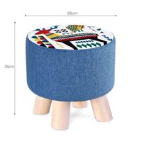 百裕达小凳子家用时尚创意圆凳沙发凳实木矮凳客厅布艺墩子换鞋凳小板凳 梅花鹿-28高(单只装)