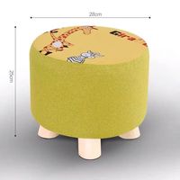 百裕达小凳子家用时尚创意圆凳沙发凳实木矮凳客厅布艺墩子换鞋凳小板凳 长颈鹿-25高(单只装)
