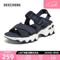 SKECHERS 斯凯奇 2023年春夏新款女子时尚轻便耐磨魔术贴休闲凉鞋119710 海军蓝色/NVY 37