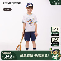 Teenie Weenie Kids小熊童装24春夏新款男童舒适圆领运动风休闲T恤 象牙白 1