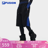 FILA FUSION xTEAM WANG design斐乐潮牌针织七分裤冬 正黑色-BK 165/76A/S