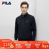 FILA 斐乐男士梭织外套2024春时尚基础休闲加绒立领上衣 【加绒】传奇蓝-NV 180/100A/XL