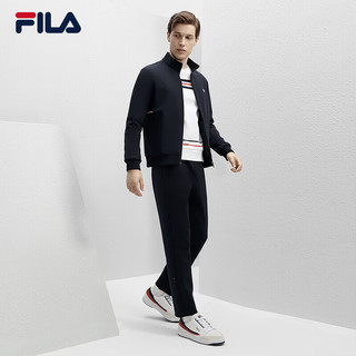 FILA 斐乐男士梭织外套2024春时尚基础休闲加绒立领上衣 【加绒】传奇蓝-NV 170/92A/M