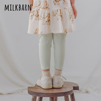 Milkbarn2024儿童打底裤宝宝长裤女童春秋裤子女宝宝休闲裤子 嫩叶(长款) 73cm