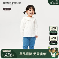 Teenie Weenie Kids小熊童装24春季女宝宝花边翻领长袖打底T恤 象牙白 120cm