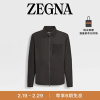 杰尼亚（Zegna）春季SECONDSKIN 正绒面革衬衫外套UDPNSA7-D274P-M09-50 50/M