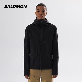 萨洛蒙（Salomon）男款 户外运动防风透气软壳夹克外套 OUTPEＡK SOFTSHELL 深黑色 C20591 S