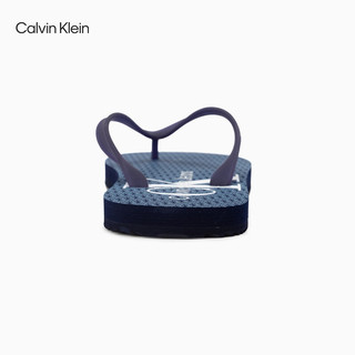 Calvin Klein Jeans24春夏男字母满印鞋底沙滩泳池人字拖凉拖鞋YM00952 0G7-深海蓝 44