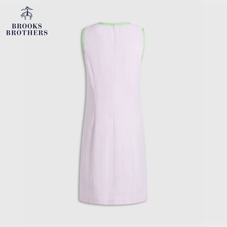 布克兄弟（BrooksBrothers）女士时尚撞色圆领棉质无袖连衣裙 B695-淡粉色 12