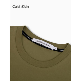 Calvin Klein Jeans24春夏男士层叠反光印花修身打底短袖T恤J325512 L9N-迷迭香绿 XXL