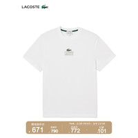 LACOSTE法国鳄鱼男女同款24简约休闲宽松圆领短袖T恤TH6397 001/白色 S /170