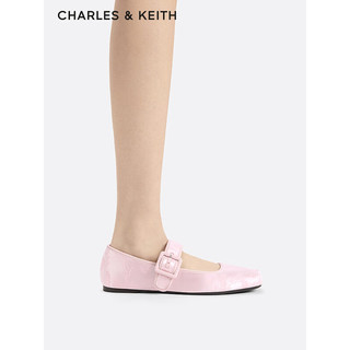 CHARLES&KEITH24春季龙年刺绣方头平底玛丽珍鞋女CK1-71720064 Light Pink浅粉色 40