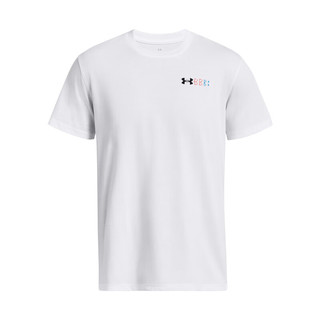 安德玛（UNDERARMOUR）春夏男子高克重训练运动短袖T恤1382904 白色100 XL