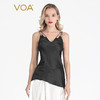 VOA 缎面丝绸可调节肩带不对称下摆原创设计桑蚕丝打底吊带 B06 星夜黑(B06) 160/M