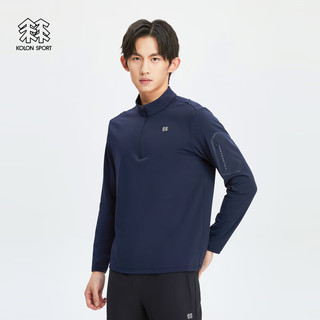 KOLON SPORT可隆户外男士微拉绒半拉链长袖T恤 藏蓝NV 170/M