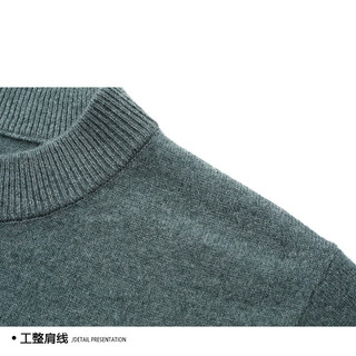 AMNCK羊绒衫男100%山羊绒半高领纯色休闲加厚保暖中年针织衫鄂尔多市产 夹花蓝 180/XL (155斤-170斤)