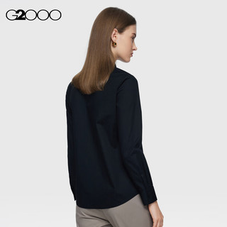 G2000女装冬平滑质感舒适亲肤可拆卸蝴蝶结长袖衬衫新AS 黑色 36